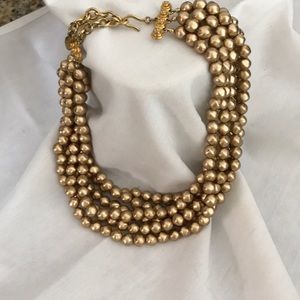 Carolee gold tone multi strand necklace